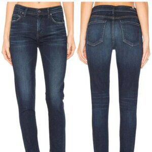 Citizens of Humanity Rocket Crop High-Rise Skinny Jeans Dark Blue Size 27